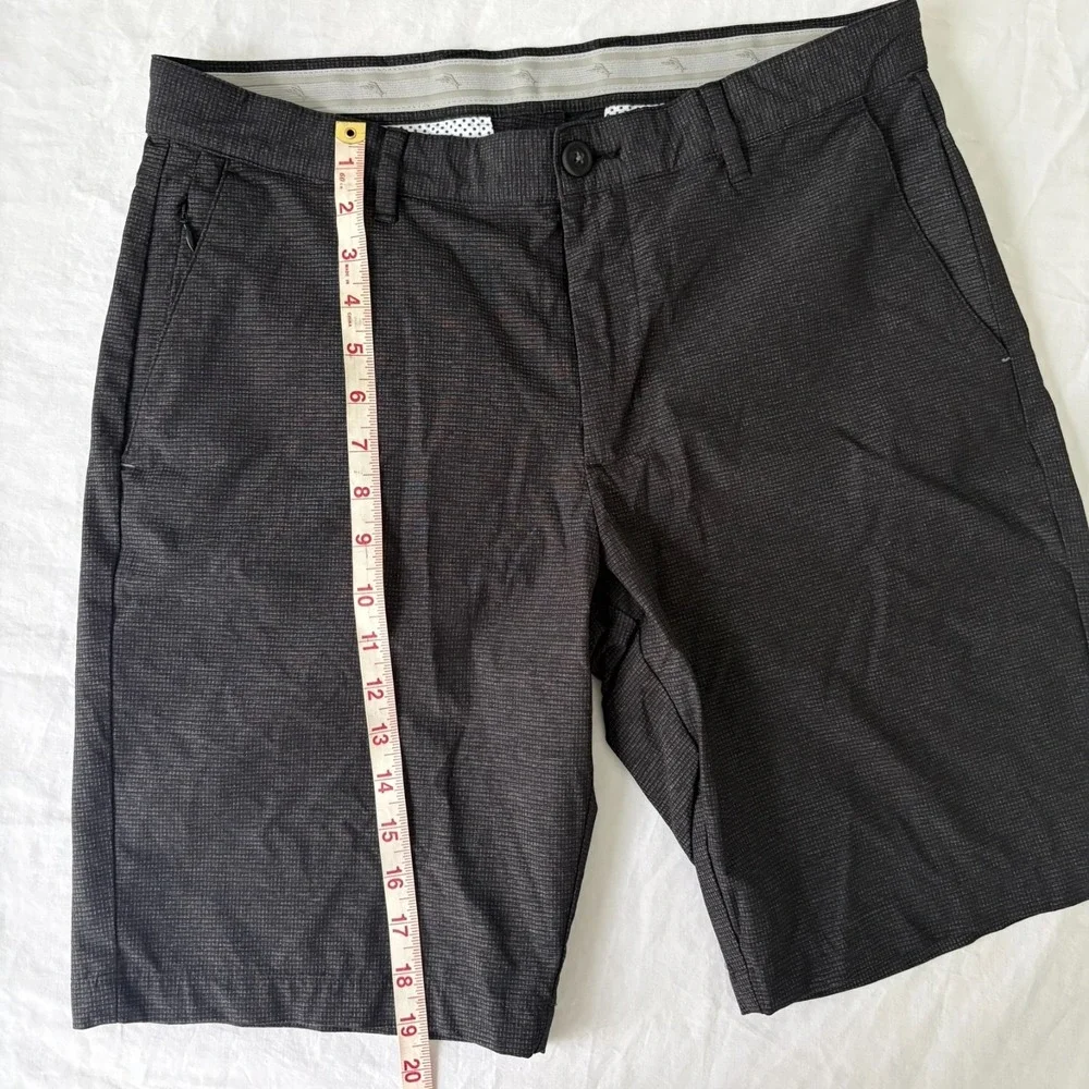 Tommy Bahama Mens Black Flat Front Relaxed Fit Comfort Chino‎ Shorts Size 33